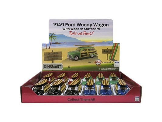 1949 Ford Woody Wagon with surfboard (1:40)
