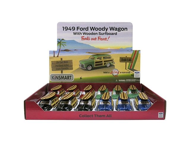 1949 Ford Woody Wagon with surfboard (1:40)